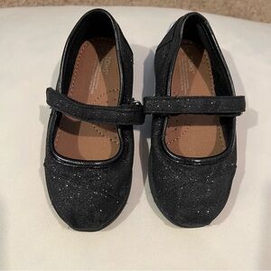 TOMS Mary Jane Toddler Shoes in Black Iridescent Glimmer